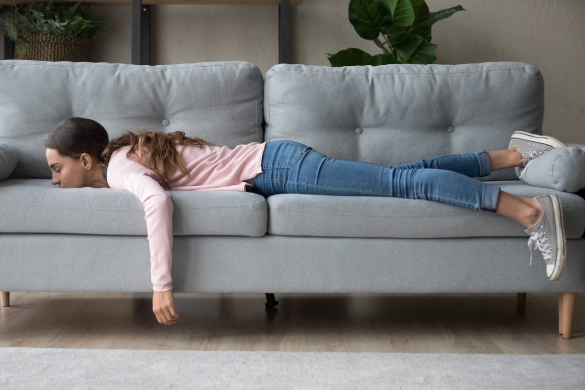 woman on couch sleeping