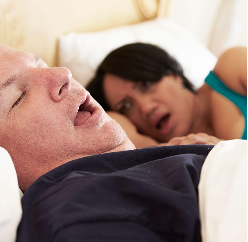 stock image shows sleeping with snoring image