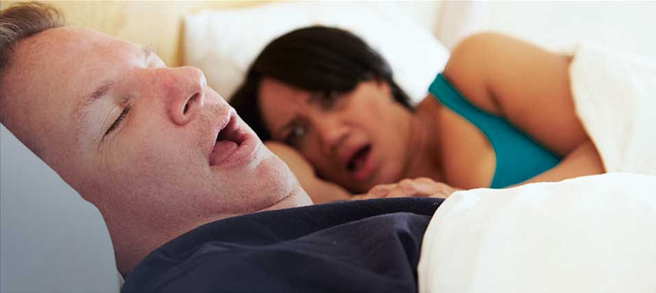 stock image shows sleeping with snoring image