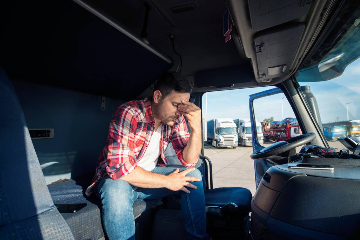 Trucker with sleep issues in his truck