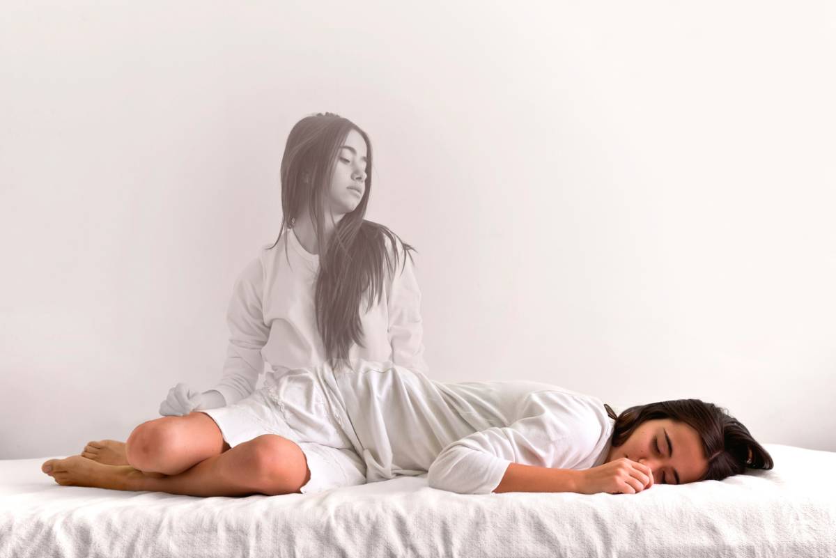 Concept image for woman having sleep paralysis