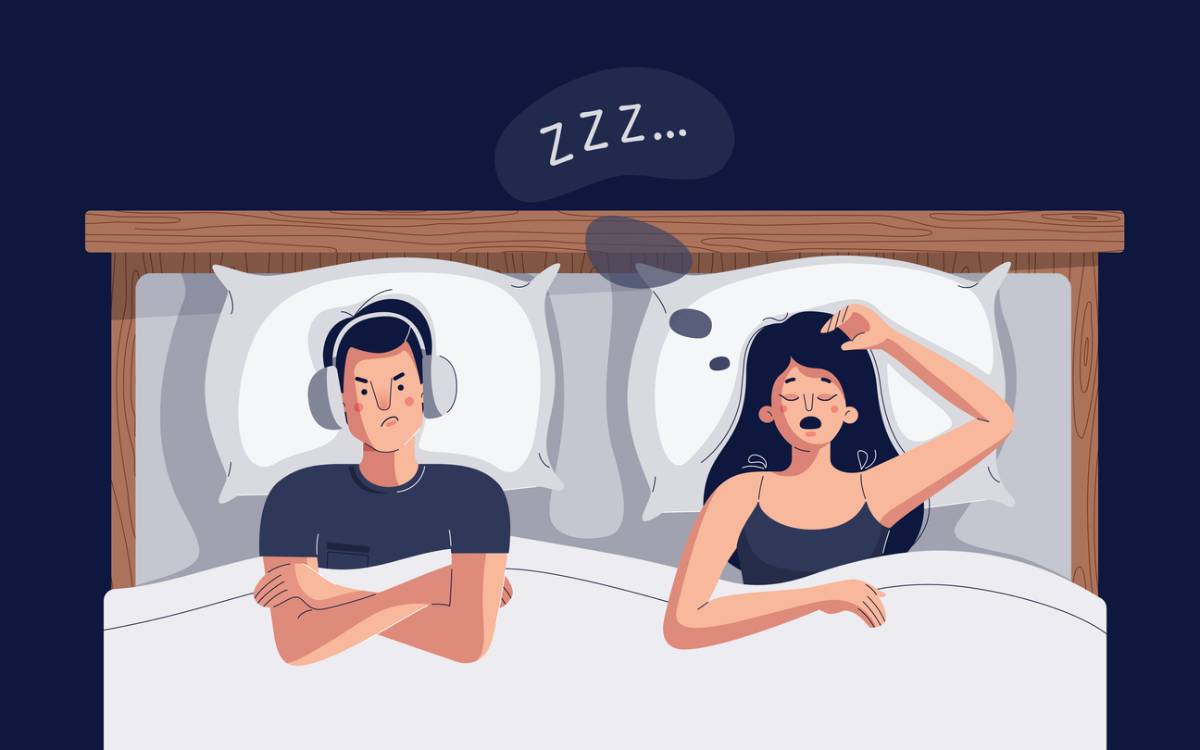 concept image of main symptoms of snoring